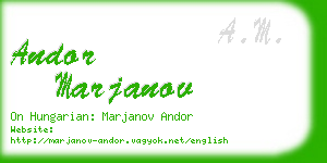 andor marjanov business card